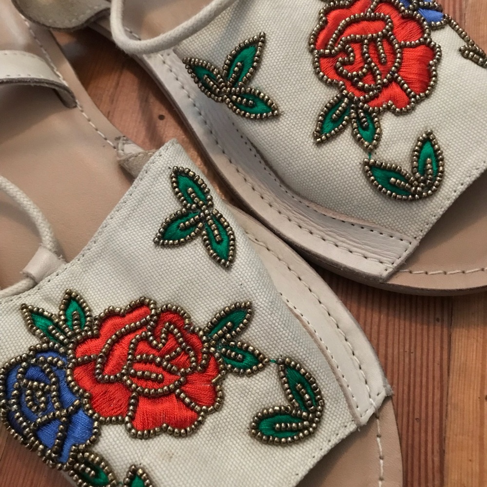 beaded top shop flat espadrilles
